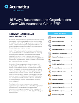 16 Ways to Grow with Acumatica Cloud ERP