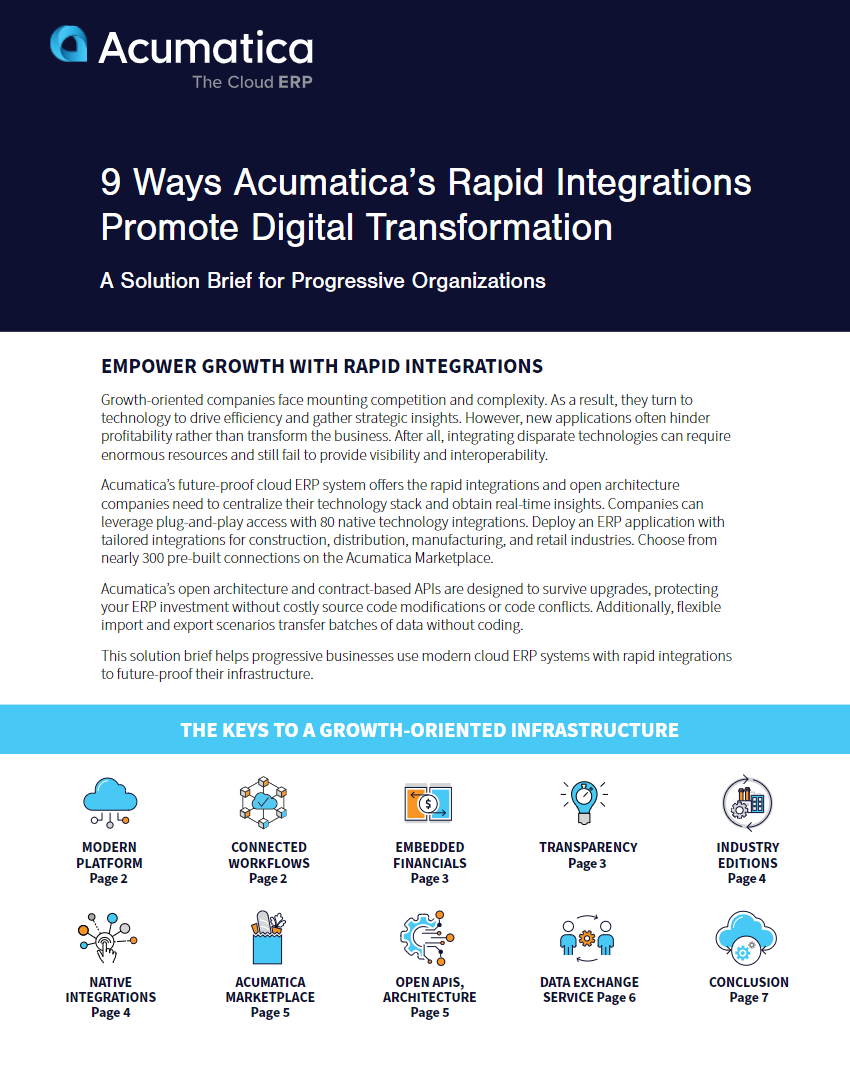  Ways Acumatica's Integrations Promote Digital Transformation  