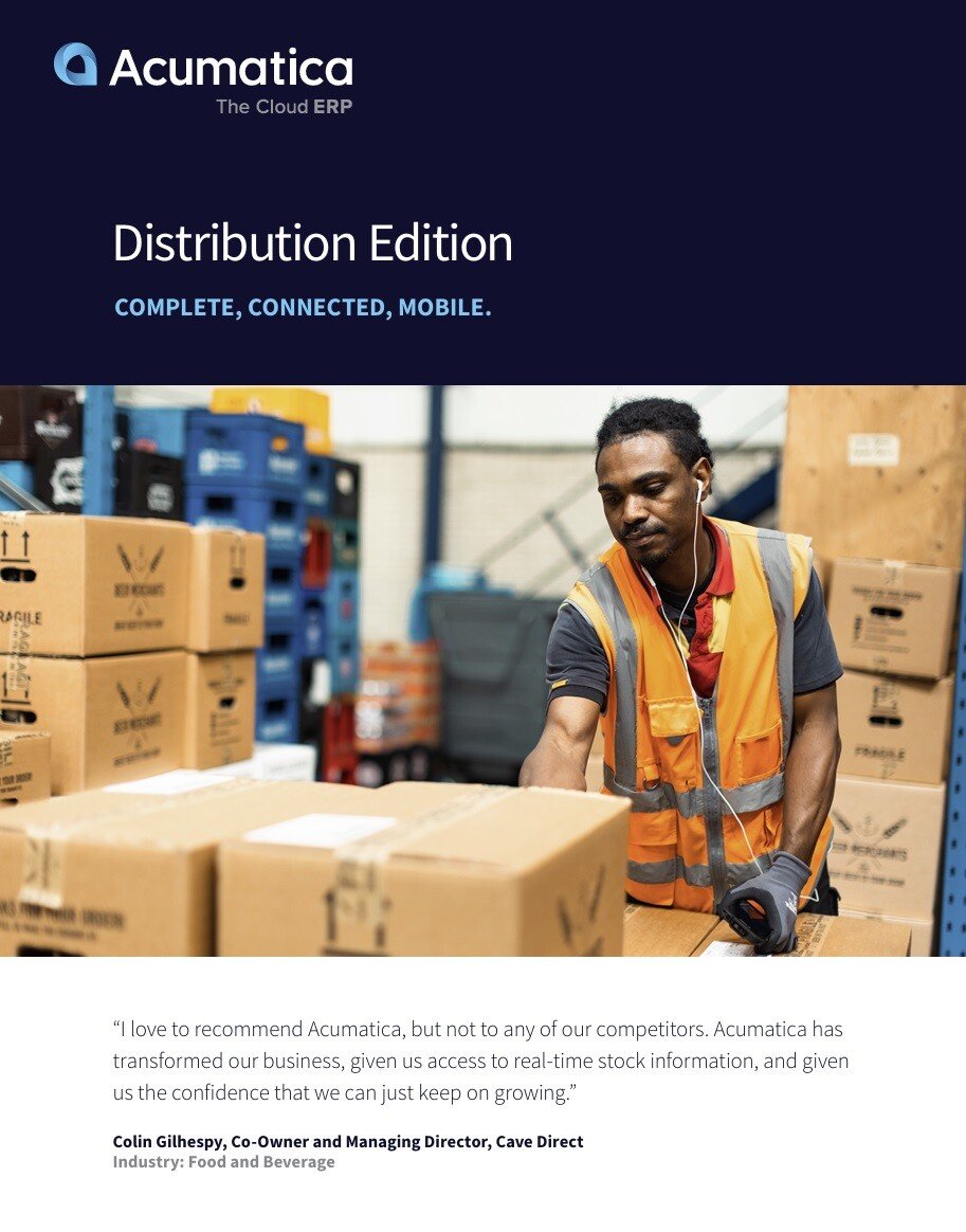 Acumatica Distribution Edition Applications e-book