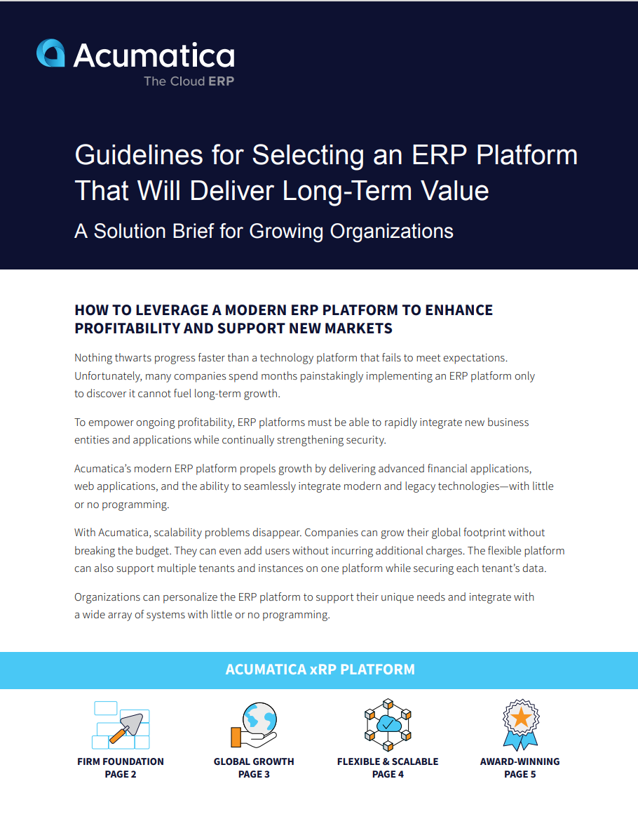 Selecting an ERP Platform That Will Deliver Long-Term Value