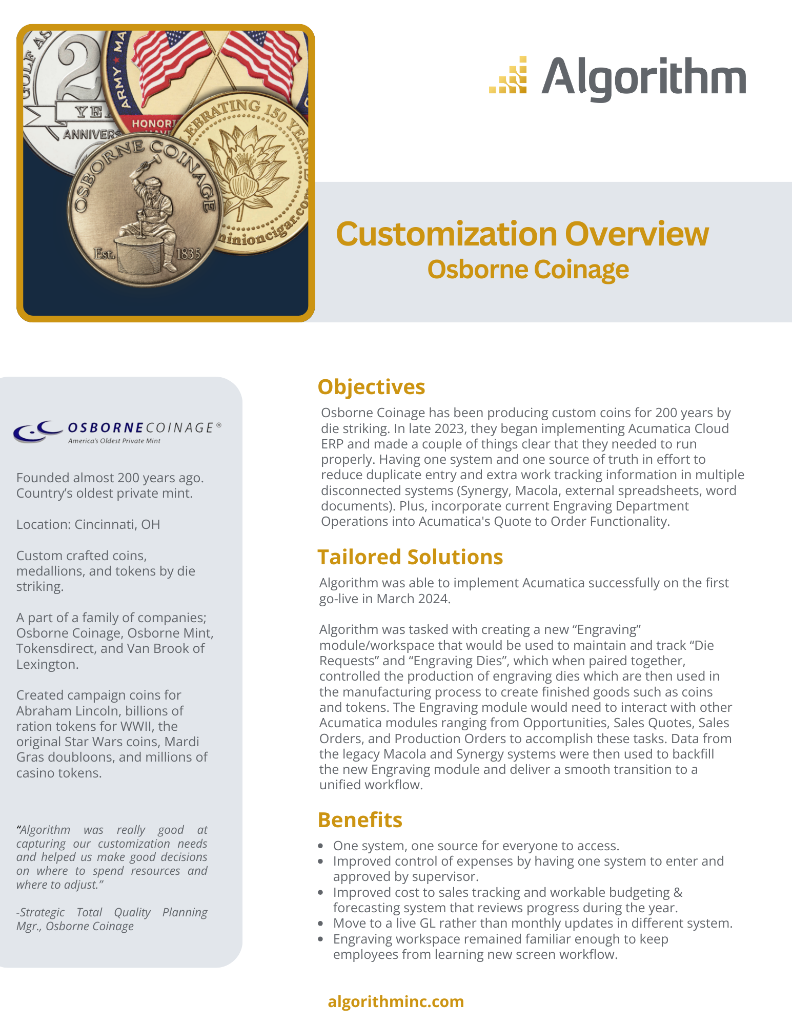 Customization Overview: Osborne Coinage