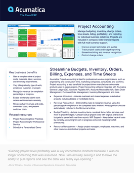  Acumatica Project Accounting Datasheet  