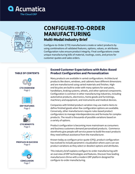 Industry Brief- Multimodal Configure to Order Manufacturing