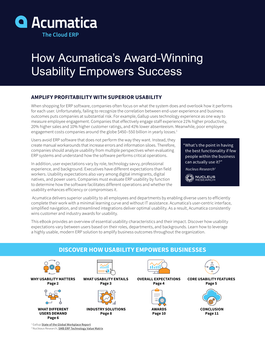 How Acumatica’s Award-Winning Usability Empowers Success